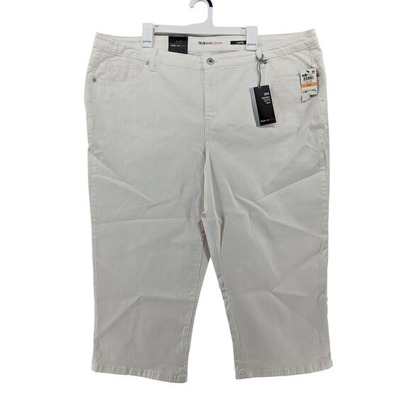 Style & Co Capri 24W White‎ Denim Tummy Control Panel Mid Rise Casual Everyday - Picture 12 of 12